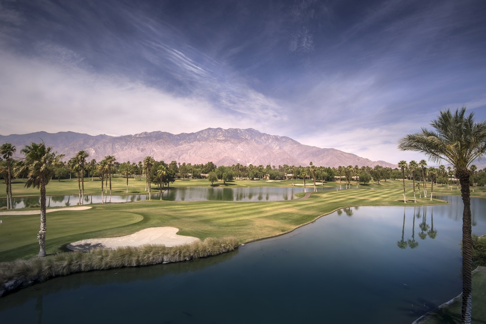 view of Palm Springs golf and Chino canyon