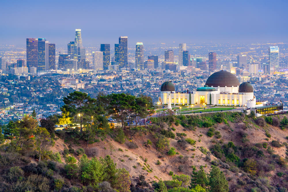 Griffith Observatory with downtown Los Angeles in the background