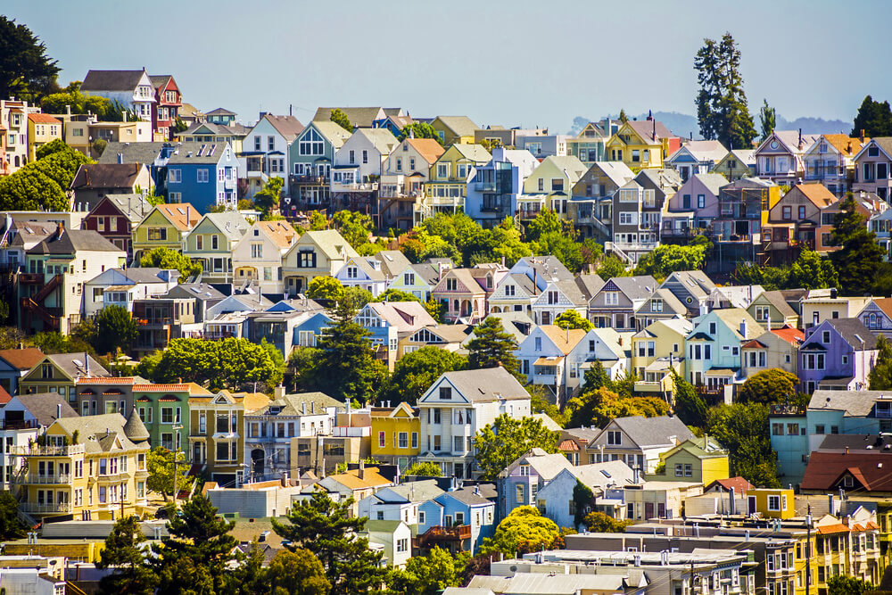 houses on a hill in San Francisco