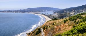 Aerial view of Bolinas Beach in San Francisco