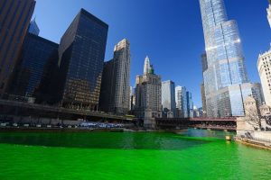 a green river for st patricks day in Chicago 
