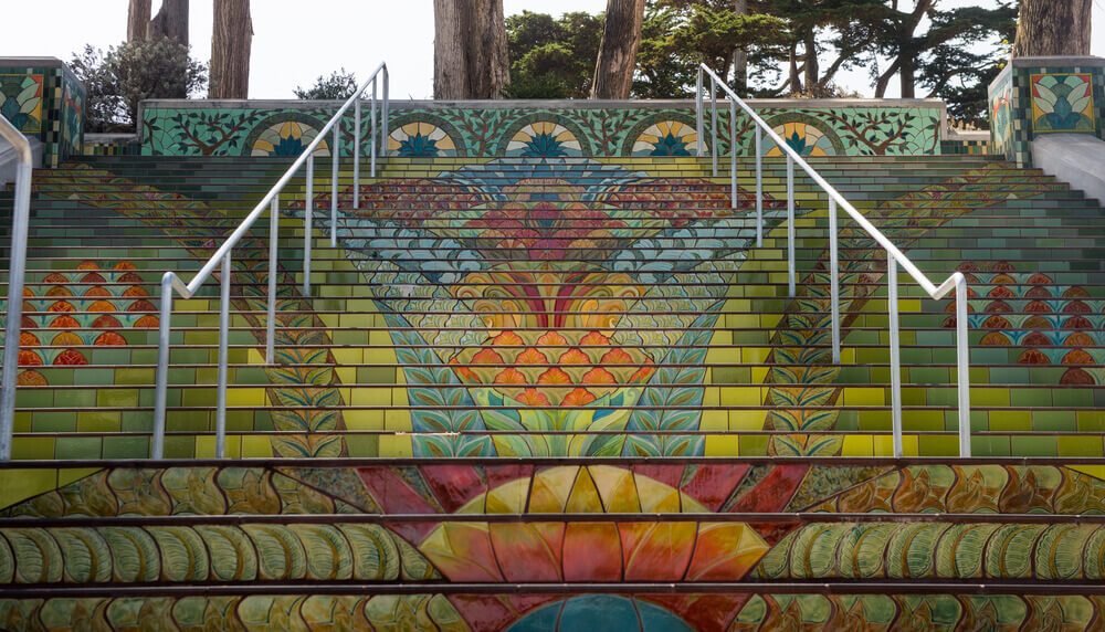 golden gate bridge mosaic staircase San Francisco 