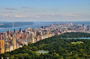  panoramic view of the upper east side of Manhattan and Central Park 