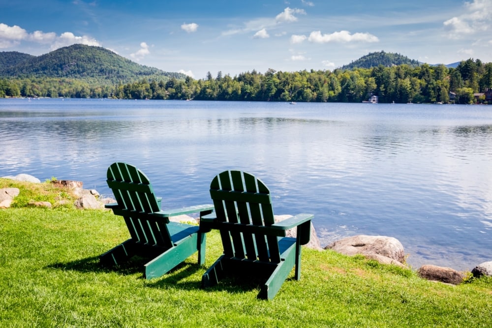 weekend getaway two chairs facing the calm lake