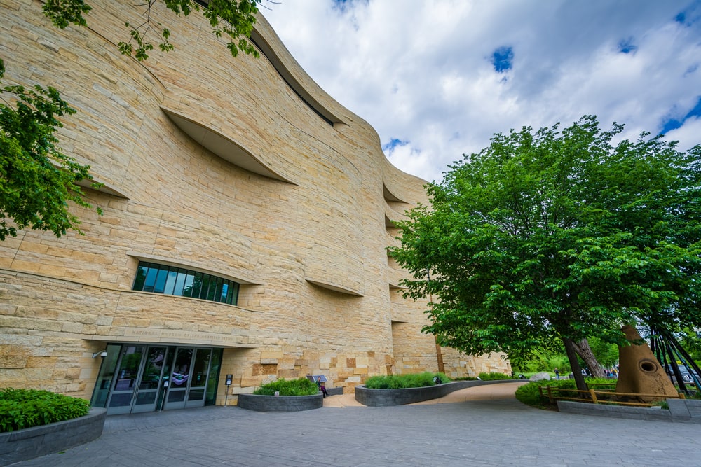 The main entrance of the National Museum of the American Indian 