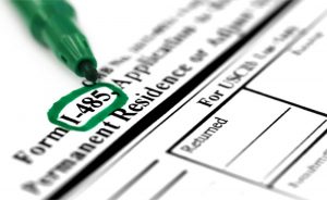 a copy of an I-485 form