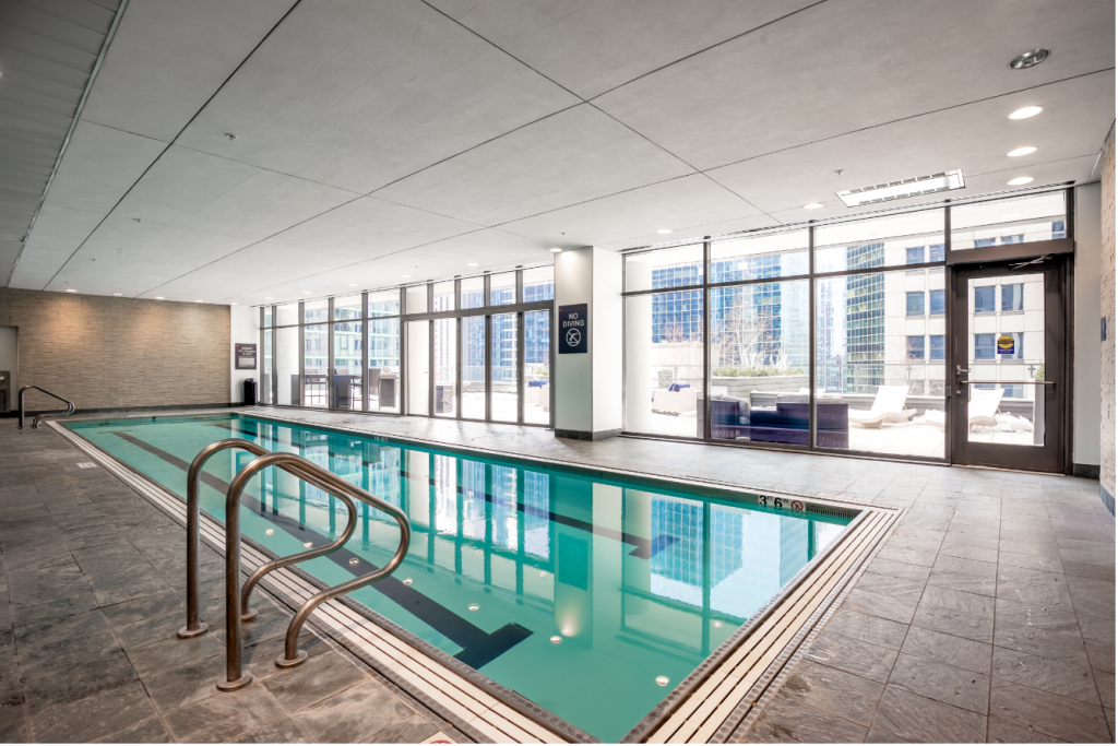 indoor pool in Chicahgo's apartment building