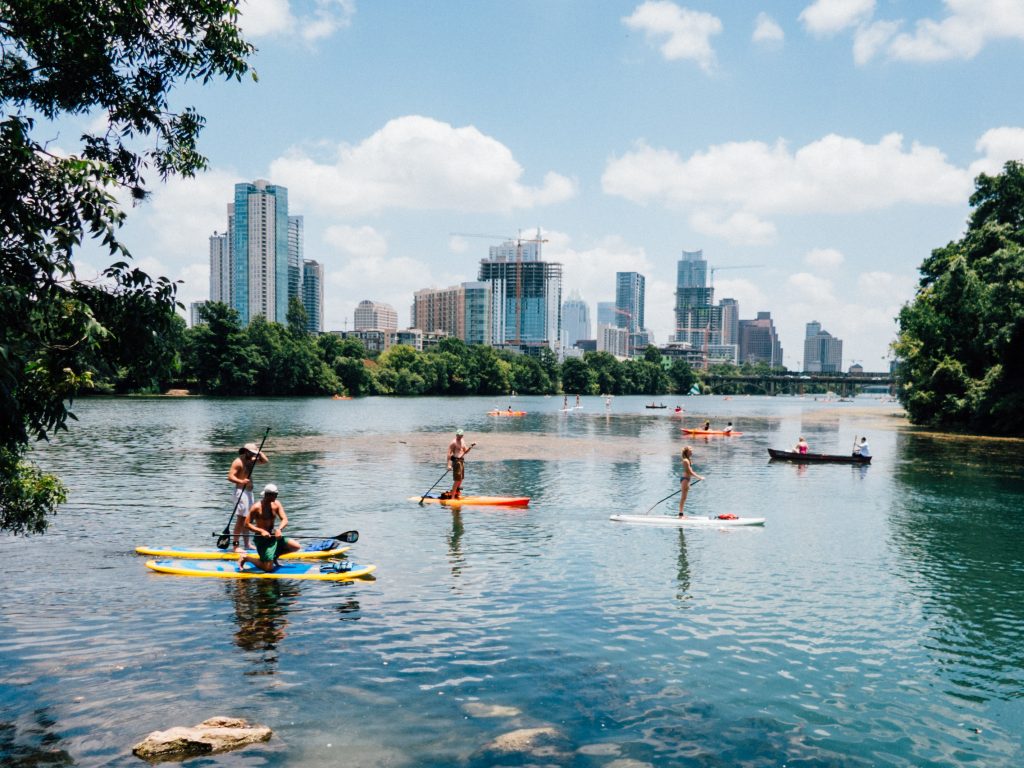 Paddle-boarders in Austin