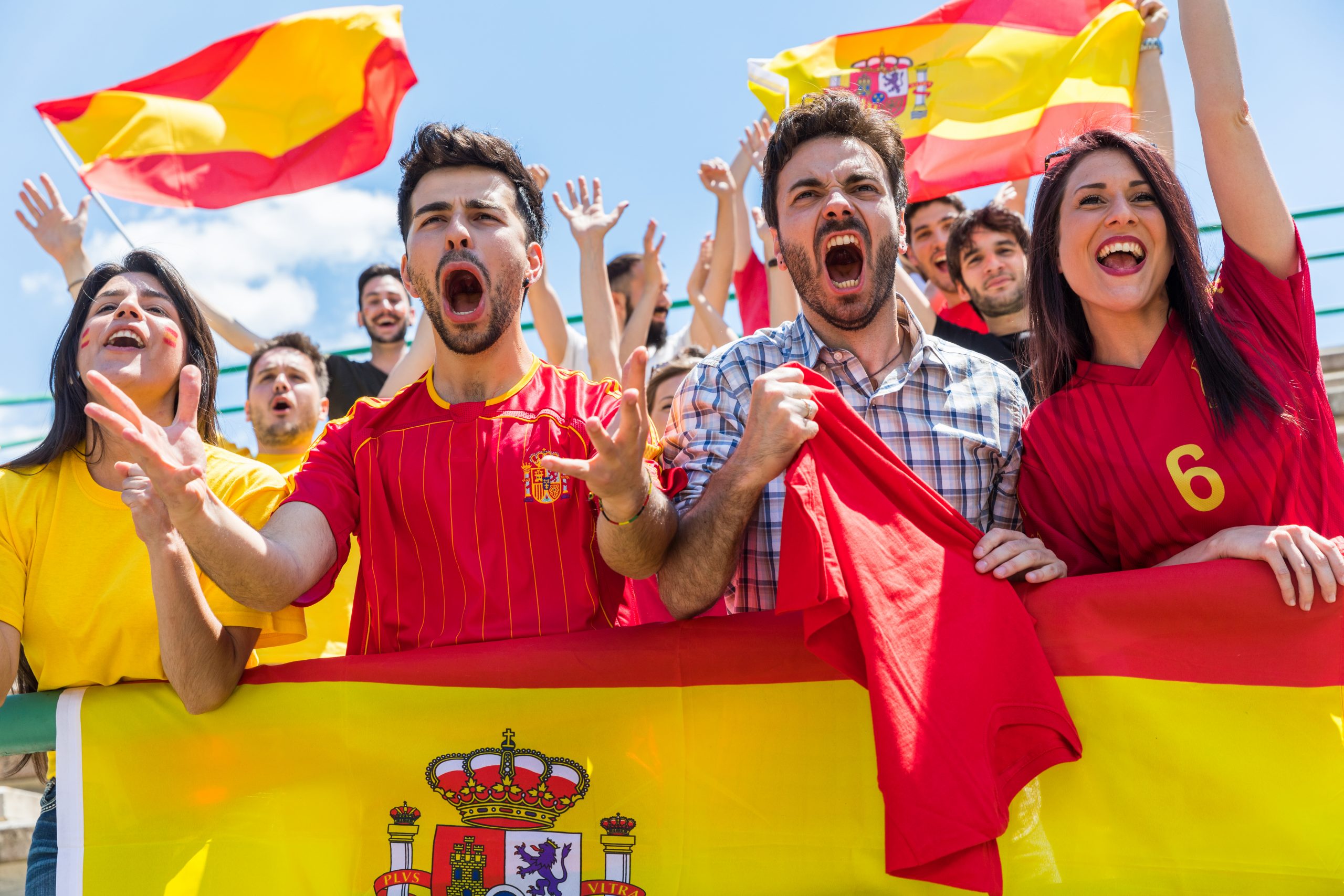 Excited Spanish Football Fans
