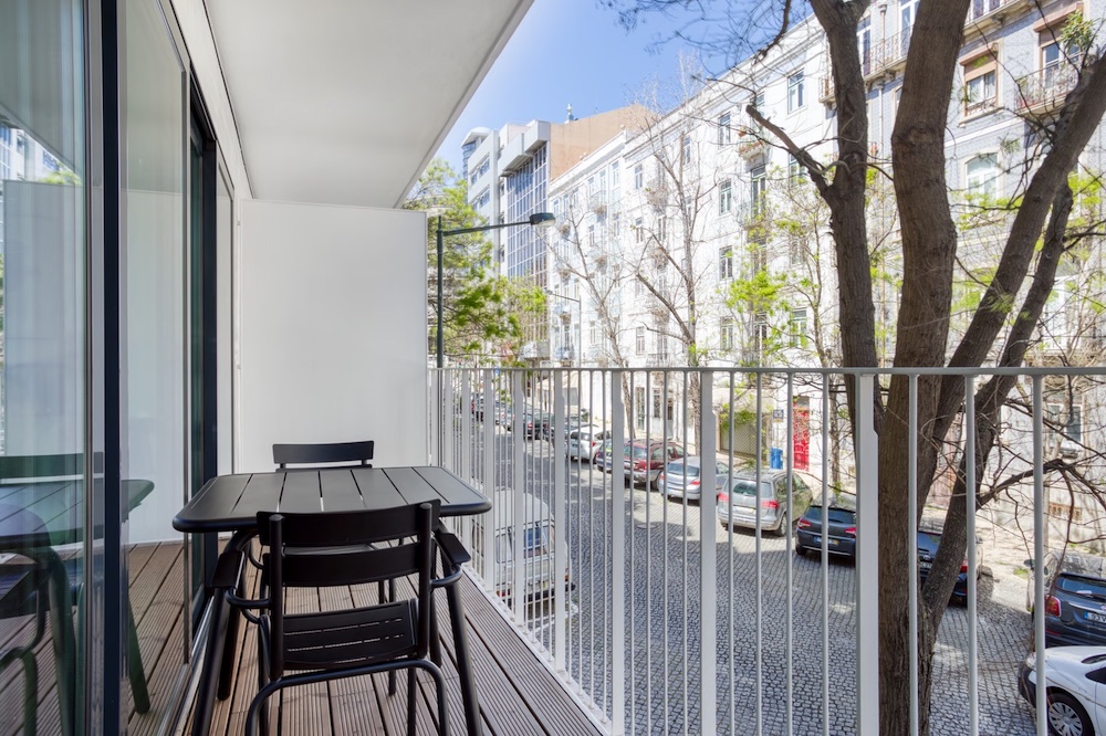 a furnished rental apartment with a balcony in lisbon
