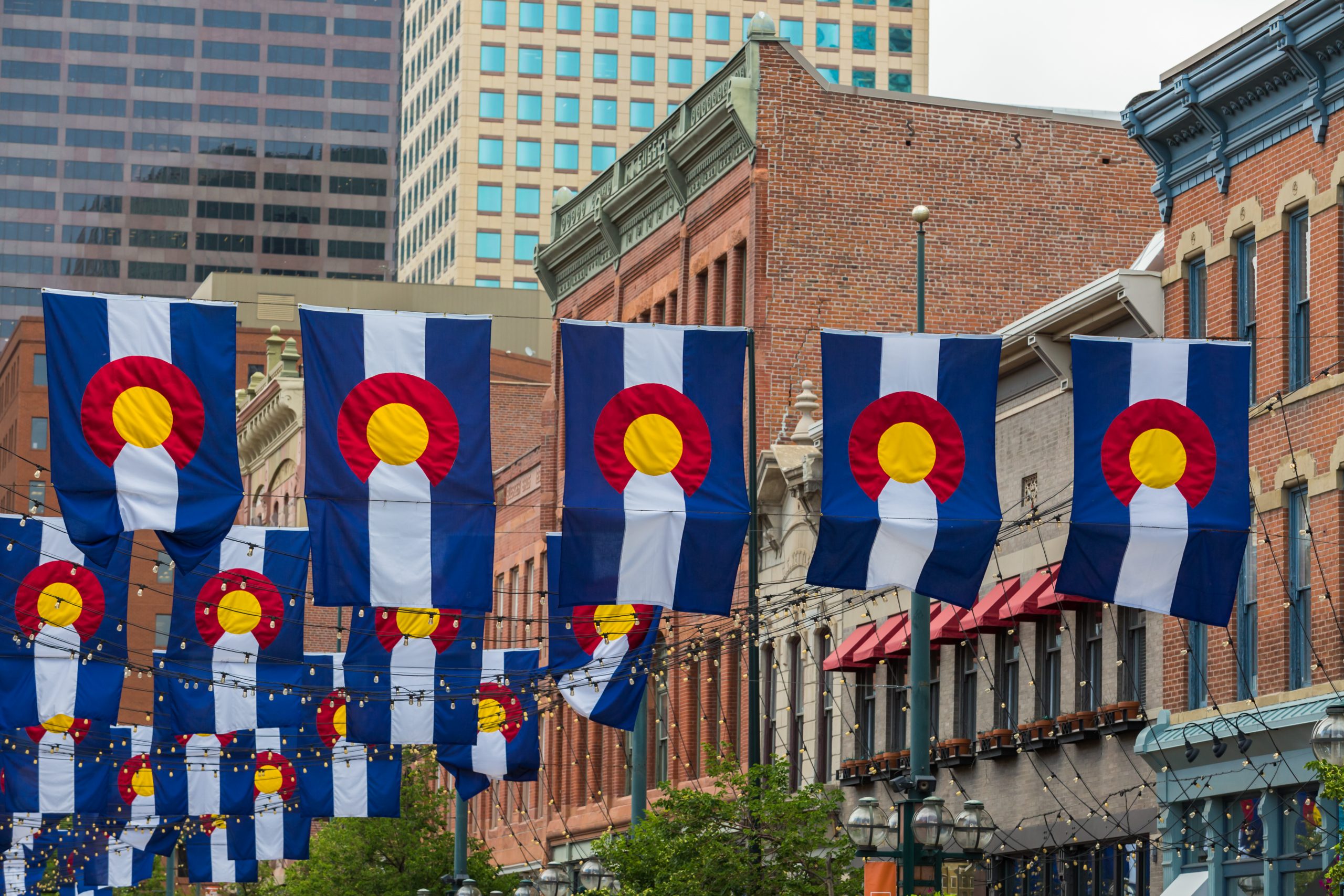 Colorado flags in Denver