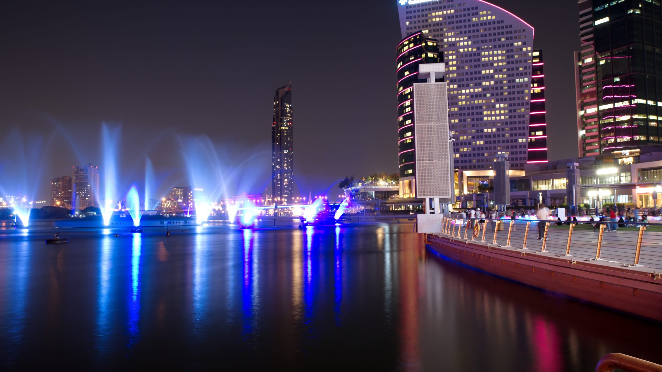 Dubai light show at night