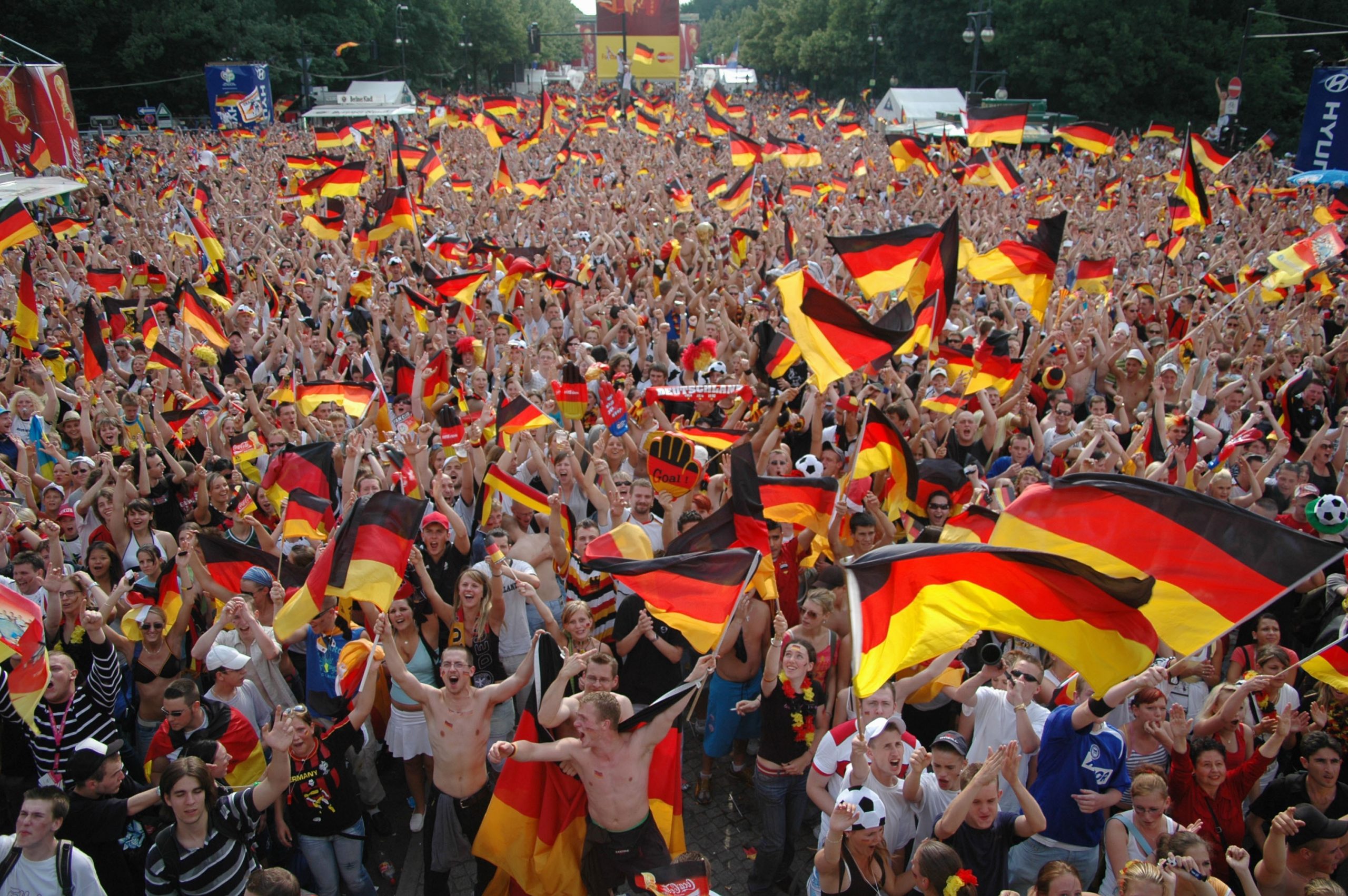 Crowd of German football fans