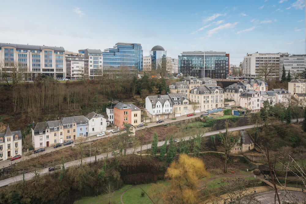 Landscape view of Bonnevoie area in Luxembourg City