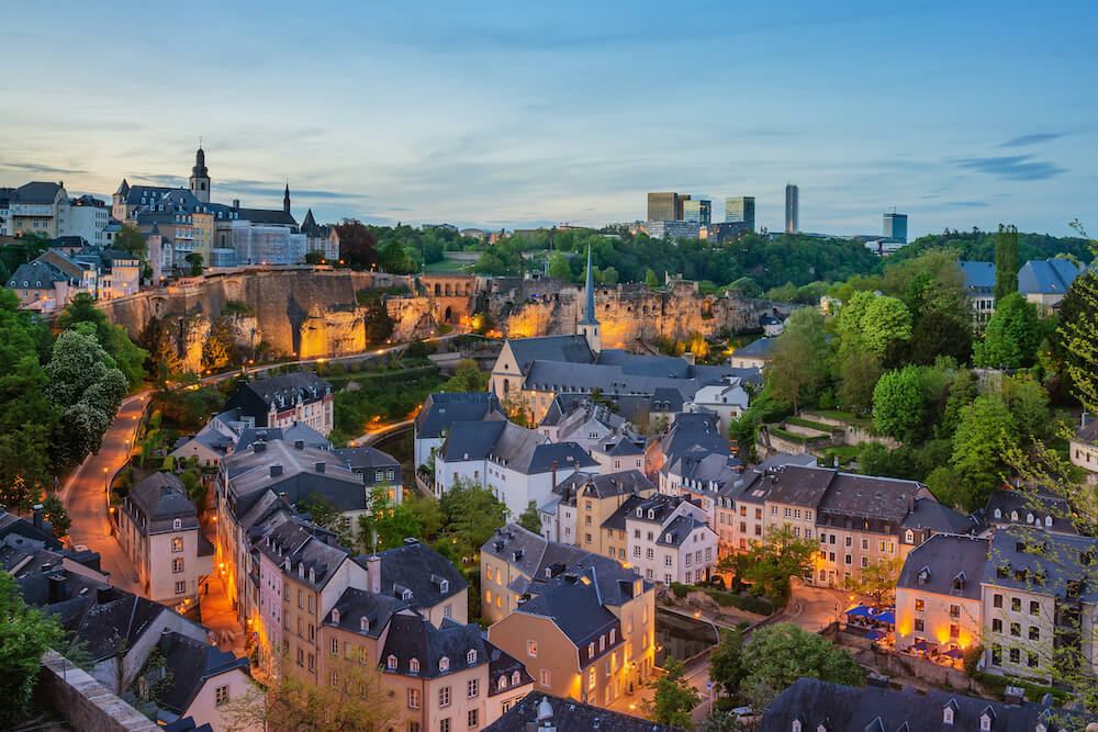 Nightview of Kirchberg, Luxembourg City