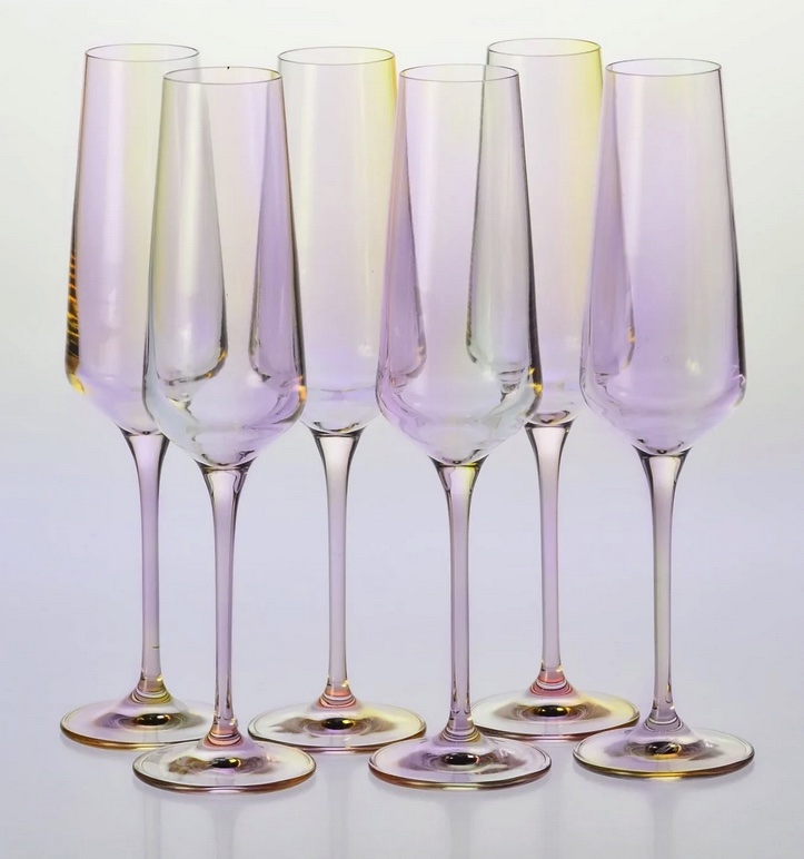 iridescent champagne flutes