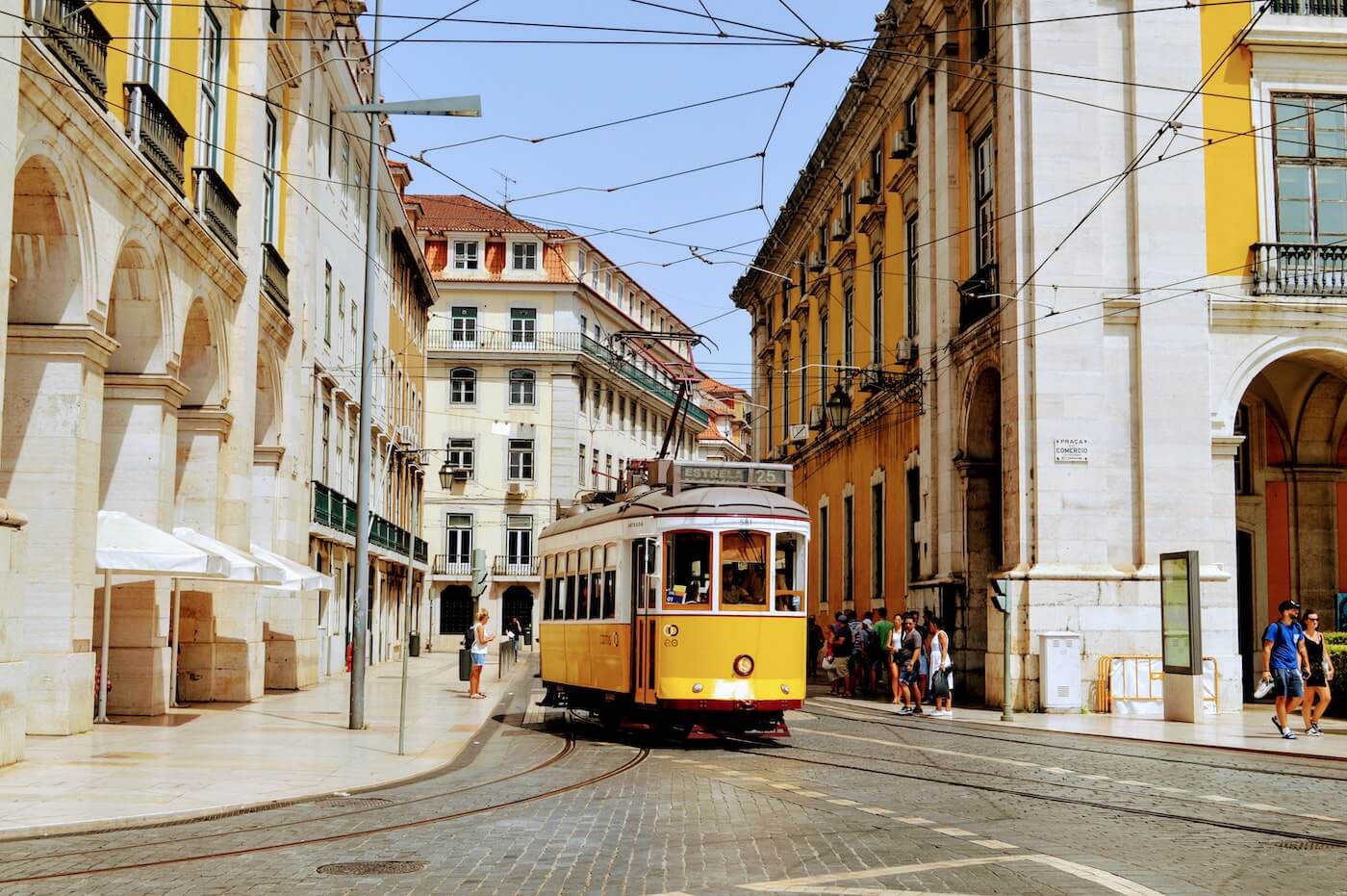 a tram in lisbon
